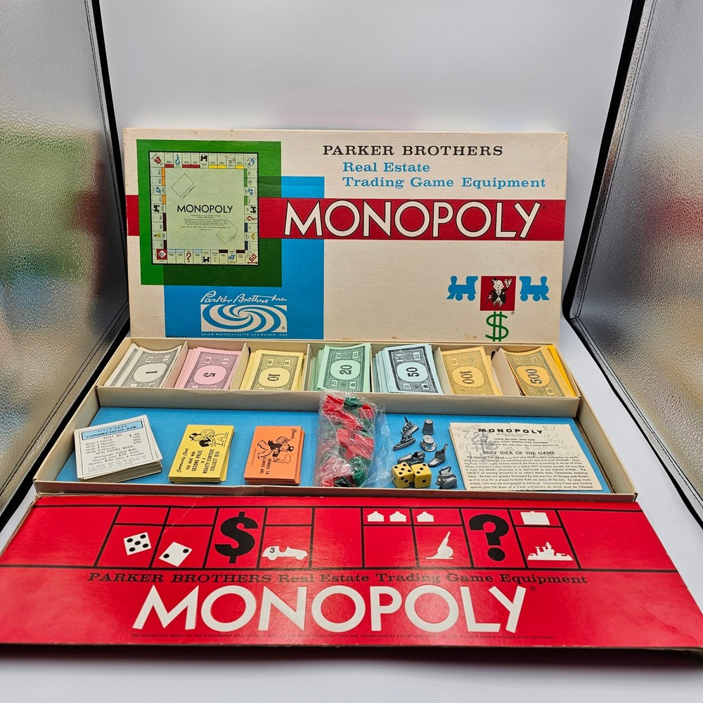 Vintage 1961 Monopoly Board Game Complete Parker Brothers #16476 Made in USA